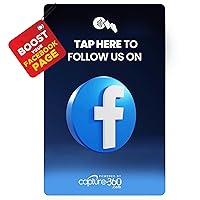 NFC Social Media Growth Pack: Multi-Platform Networking Card & Display, Follower Increase, Reusable, Slim, Durable & Compatible for Influencers & Business - Facebook Style Card, Pack of 1