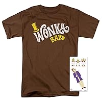 Willy Wonka Vintage Wonka Bar Logo Adult Unisex T Shirt & Stickers Collection