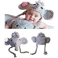 Cute Newborn Baby Boy Girl Infant Crochet Elephant Costume Photo Photography Props 0-6 months