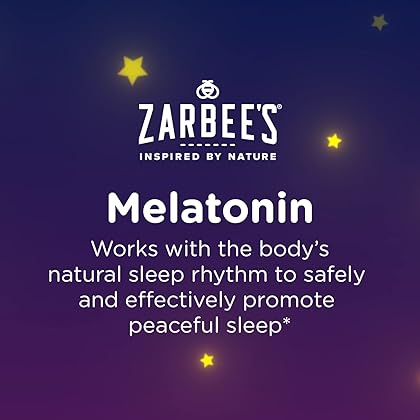 Zarbee's Kids 1mg Melatonin Chewable Tablet Drug-Free & Effective Sleep Supplement Easy to Take Natural Grape Flavor Tablets for Children Ages 3 and up 50 Count