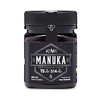 Kiva Raw Manuka Honey, Certified UMF 15+ | MGO 514+ | 100% Pure Genuine New Zealand (8.8oz/250g Bottle) | Non-GMO | No Antibiotics | Traceable | UMF & MGO Certified