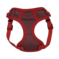 Coastal Pet Comfort Soft Sport Wrap Adjustable Dog Harness - Large & Small Dog Harness - Durable Harness for Dogs with Mesh Chest Pad - Grey with Red, 3/8