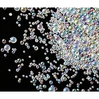 UV Resin Bubble Beads, DyAi 10 Bottles Water Droplet Bubble Beads, Magical Water Droplets, AB Miniature Bead, Resin Inclusion (Iridescent Color, 1mm to 2mm)