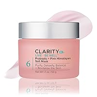 ClarityRx Live + Be Well Probiotic + Pink Himalayan Salt Face Mask, Natural Plant-Based Moisturizing Facial Treatment for All Skin Types, Reduces Redness, Acne & Signs of Aging (1.7 oz)