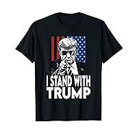 I Stand With Trump 2024 Pro Trump Supporter American Flag T-Shirt