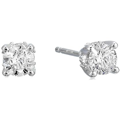 The Diamond Channel - SUMMER SALE PRICE! Diamond Stud Earrings- White or Yellow Gold Round-Cut Diamond Earrings for Women and Kids