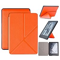 Origami Case for Kindle Paperwhite (10th Generation, 2018 Releases), Standing Slim Shell Cover with Auto Wake/Sleep for Amazon Kindle Paperwhite 2018 E-Reader, Orange