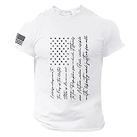 Fourth of July T-Shirts for Men Summer Shirts USA Flag Print Pattern Short Sleeve Casual Shirts Casual Round Neck Top