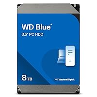 Western Digital 8TB WD Blue PC Internal Hard Drive HDD - 5640 RPM, SATA 6 Gb/s, 128 MB Cache, 3.5