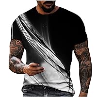 Designer Graphic Tees for Men 2024 Fashion 3D Digital Print Pullover Top Summer Sport Fitness Short Sleeve Tee Shirt