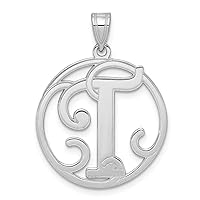 925 Sterling Silver Fancy Script Letter Name Personalized Monogram Initial Charm Pendant Necklace Jewelry for Women in Silver Choice of Initials and Variety of Options