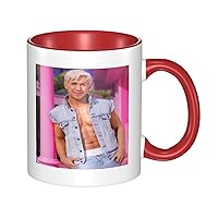 Ryan Gosling Coffee Mug 11 Oz Ceramic Tea Cup With Handle For Office Home Gift Men Women Red