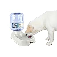 Automatic Dog Cat Water Dispenser,Gravity Multi Pet Drinking Fountain,Set with Pet Bowl for Medium Dog Puppy Kitten, 1 Gallon/ 3.8L Capacity (Waterer)