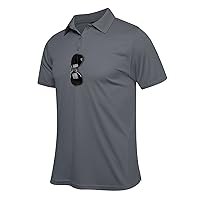 Polo Shirts for Men Golf Shirts Quick Dry Short Sleeve Tactical Shirts Collared Shirt Moisture Wicking Tennis T-Shirt