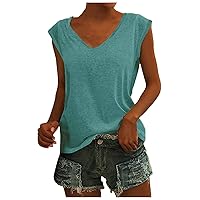 Womens' Cap Sleeve Casual Loose Fit Basic Shirts Tank Tops