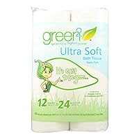 Green 2 Ultra Soft Bath Tissue - 12 per pack - 8 packs per case.8