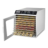 Waring Commercial WDH10 10 Tray Food Dehydrator, Digital LED Display with Capactive Touch Controls, 800W, 120V, 5-15 Phase Plug, 1 Count (Pack of 1)