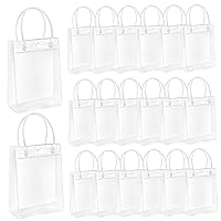 nicylin 20PCS 5.7x6.7x2.8in Clear Gift Bags with Handles for 18kg Load Reusable Clear PVC Bag for Wedding Baby Shower Birthday Christmas