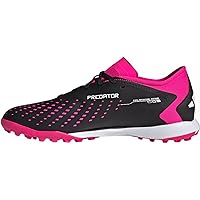 Adidas Predator Accuracy.3 Low TF Turf Soccer Cleats (Black/White/Pink, US Footwear Size System, Adult, Men, Numeric, Medium, 7)