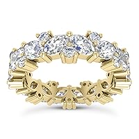 3.10CTW Lab-Grown Diamond Marquise Round 2.7mm Eternity 18K Gold Wedding Band