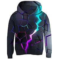 Idgreatim Kids 3D Print Pullover Hoodies Warm Thick Hooded Sweatshirt with Packet for Boys Girls 5-16 Years