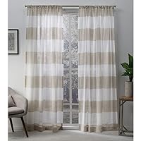 Exclusive Home Curtains Darma Light Filtering Semi-Sheer Linen Rod Pocket Curtain Panel Pair, 50x84, 2 Count