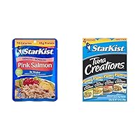 StarKist Wild Pink Salmon Pouches (Pack of 12) and StarKist Tuna Creations Variety Pack (4 Flavors)