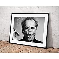 NATVVA Wall Art Decor Jack Nicholson Cigar Smoking Rings Wall Art Poster Wall Decor Prints Painting Picture Artwork Home Decoration for Living Room Bedroom with Inner Frame