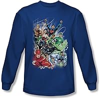 Justice League, The - Mens Justice League #1 Long Sleeve Shirt In Royal
