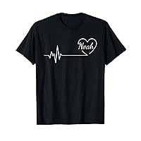 Love Noah Personalized Name Family Heartbeat Heart Pulse T-Shirt