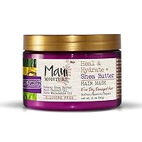 Heal & Hydrate + Shea Butter Hair Mask & Leave-In Conditioner Treatment to Deeply Nourish Curls & Help Repair Split Ends, Vegan, Silicone, Paraben & Sulfate-Free, 12 oz