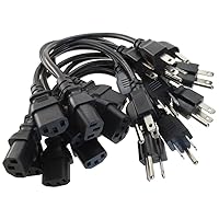 CablesOnline 12-Pack 1ft. Short 3-Conductor PC Power Cord, 18AWG NEMA 5-15P to IEC-60320-C13 Cable, PC-111-12