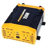 PowerDrive PWD750 750 Watt Power Inverter -12v DC to 110v AC Car Converter with 2 USB Ports and 2 AC Outlets