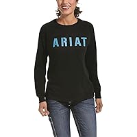 ARIAT Women's Rebar Cotton Strong Block Long Sleeve Tee Black Large