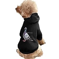 Pigeon Stay Coo Dog Hoodies Pet Clothes with Hat Pullover Hooded Sweatshirt for Small Dogs and Cats