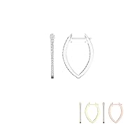 10K Gold 1/4ct TDW Diamond Hoop Earrings(I-J,I2)