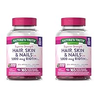 Nature's Truth Hair, Skin & Nails Vitamin | 5000mcg Biotin | 165 Softgels | with Collagen | Non-GMO & Gluten Free Supplement (Pack of 2)