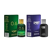 La French 0.6 & Sport Perfume Combo for Men | 100ml + 100ml Eau De Parfum | Long Lasting Luxury Fragrance Set | Premium Scent | Perfume Gift Set (Pack of 2)