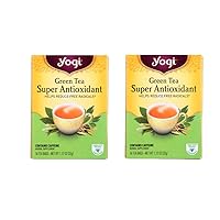 YOGI Organic 2 PACK (32 TEA BAGS )Tea Green Detox Herbal Blends Over 40 Different Flavors to choose from (GREEN TEA SUPER ANTIOXIDANT)