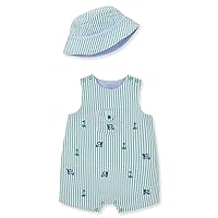 Little Me baby-boys 2-piece Seersucker Sunsuit Swim Essentials Playwear and Hat Set