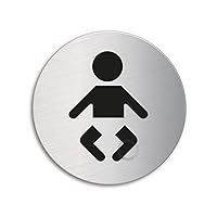 Sign Baby change brushed stainless steel self-adhesive No.8510