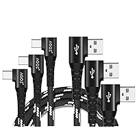 [3-Pack, 4ft 6ft 10ft] USB C Cable FAST Charger, Agoz Right Angle Braided Cord for Samsung Galaxy S24 S23 S22 S21, Note 20 10, A03s A14 A15 A23 A32 A42 A52 A53 A54, Motorola One 5G Ace,Edge, iPhone 15