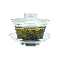 Classic Chinese Gaiwan Tea Set (Cup, Saucer, Cover), glass tea set for brewing oolong, black and puerh teas.