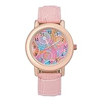 Hippie Mandala Kaleidoscope Elements Fashion Casual Watches for Women Cute Girls Watch Gift Nurses Teachers