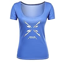 Kimberly Womens Scoop Neck Metallica Metallica Logo Short Sleeve T-Shirt Royal Blue