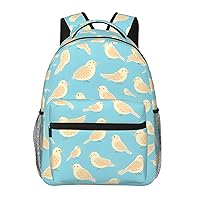 Birds Print Pattern Backpack Lightweight Casual Backpacksn Multipurpose Backpack With Laptop Compartmen