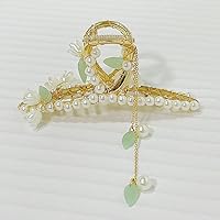 Handmade Lily Of The Valley Hair Claws Headwear For Women Trendy Pearl Tassel Hair Clips Classical Hanfu 04