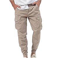 Men's Casual Pants Chino Cargo Pants for Hiking and Outdoor Recreation, Drawstring Sweatpants in Breathable Track Jogging