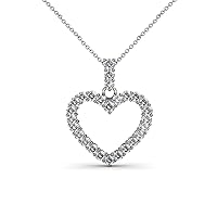 Lab Grown Diamond 0.81 ctw Heart Pendant Necklace 14K Gold