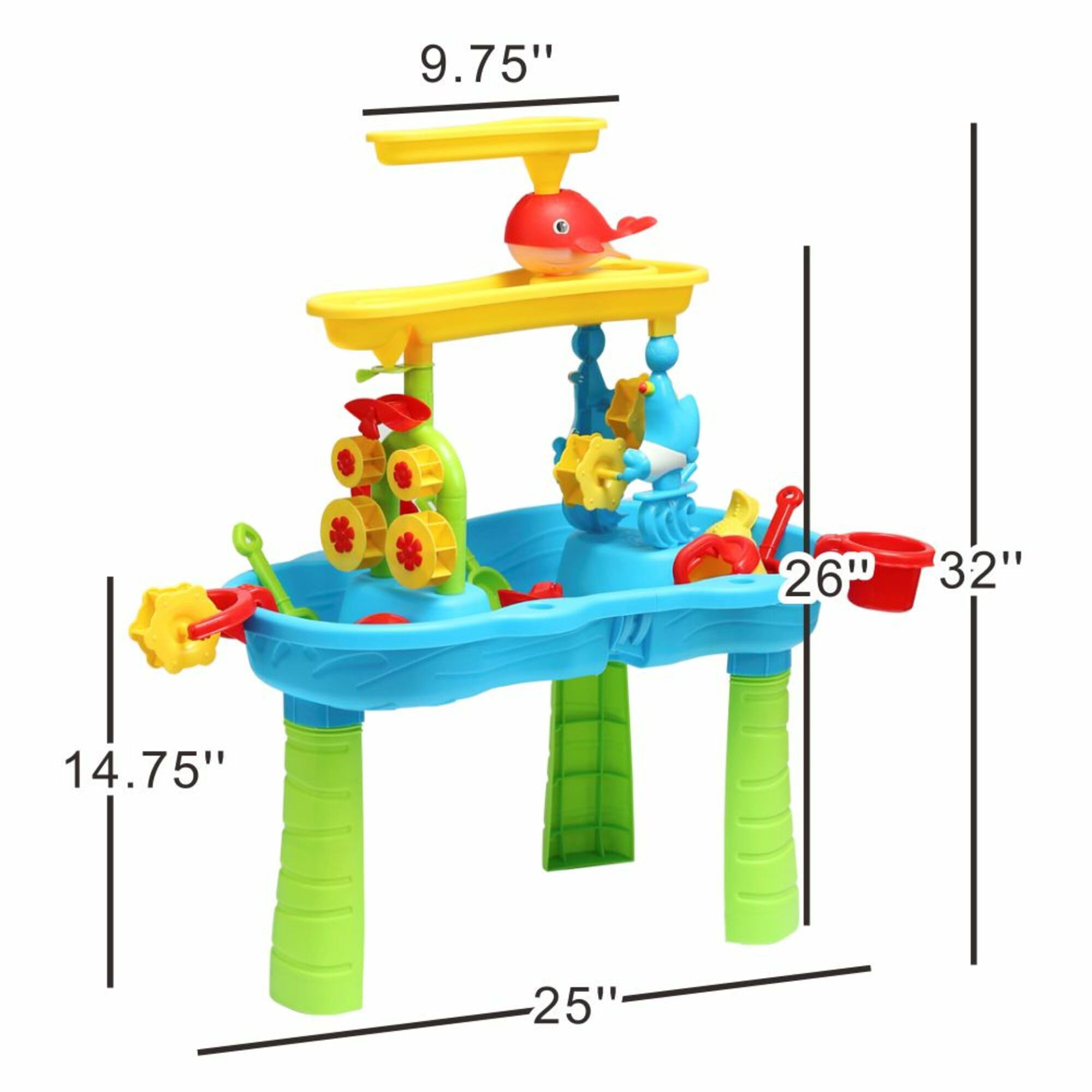 Trimate Toddler Sensory Sand and Water 3 Tier Table with Chair | Indoor & Outdoor Water and Sand Summer Beach Toys and Play Table for Kids | Backyard Sand and Water Table for Kids